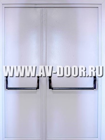 Дверь противопожарная полуторопольная с антипаникой и порогом ДМП-2Г