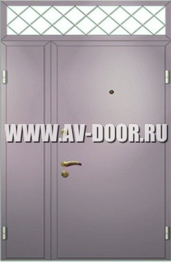 Дверь противопожарная двустворчатая с кованной фрамугой ДМП-2Г