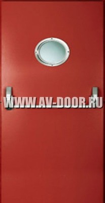 Дверь противопожарная однопольная с антипаникой и иллюминатором ДМП-1О