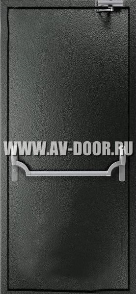 Дверь противопожарная однопольная глухая черная с антипаникой ДМП-1Г