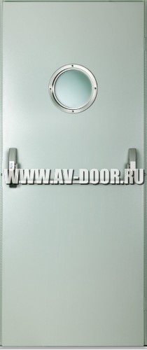Дверь противопожарная одностворчатая с антипаникой и иллюминатором ДМП-1О