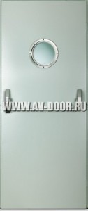 Дверь противопожарная одностворчатая с антипаникой и иллюминатором ДМП-1О