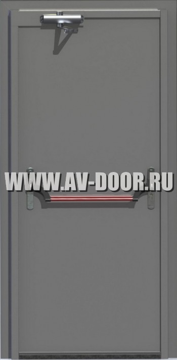 Дверь противопожарная однопольная глухая EI-30 с антипаникой ДМП-1Г