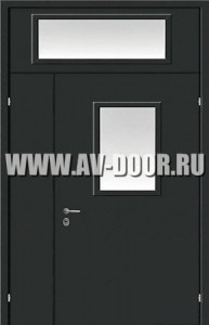 Дверь двупольная дымогазонепроницаемая с прямоугольным стеклом ДМП-2О