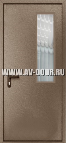 Дверь противопожарная дымогазонепроницаемая с прямоугольным стеклом ДМП-1О