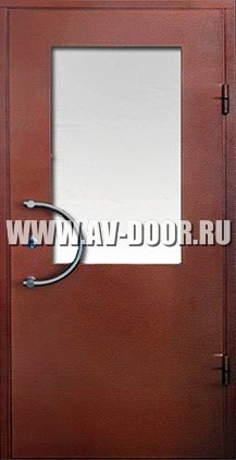 Дверь противопожарная однопольная с прямоугольным стеклом, без порога ДМП-1О