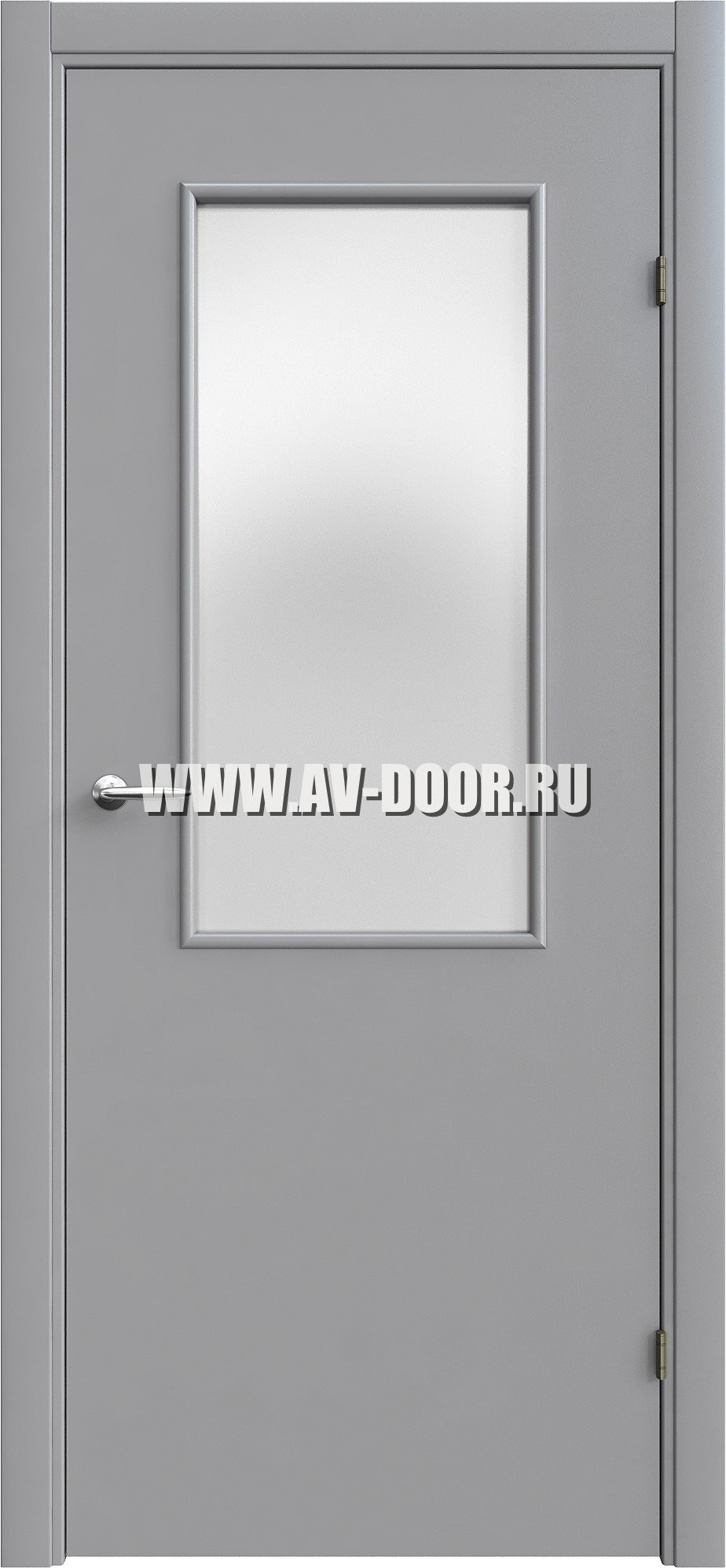 Дверь противопожарная однопольная с прямоугольным стеклом светло серая ДМП-1О