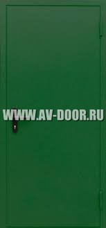 Дверь противопожарная однопольная глухая зеленая ДМП-1Г