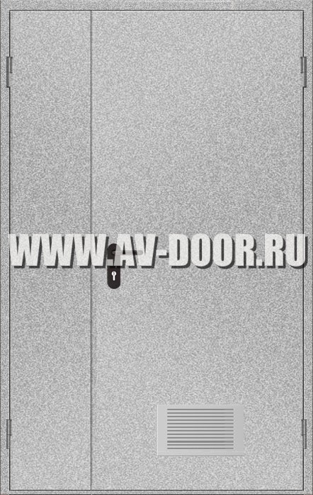 Дверь противопожарная двупольная с вентиляцией ДМП-2Г
