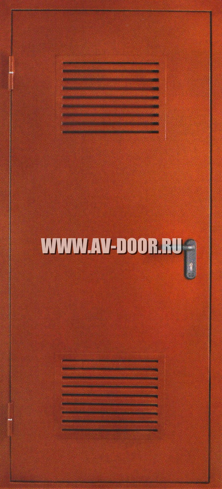 Дверь противопожарная однопольная с вентиляционными решётками ДМП-1Г