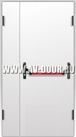 Дверь противопожарная полуторостворчатая, глухая с антипаникой ДМП-2Г