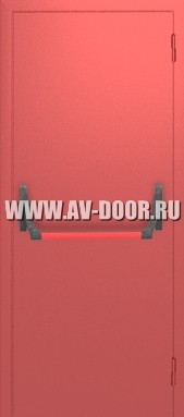 Дверь противопожарная глухая с антипаникой и выпадающим порогом красная ДМП-1Г