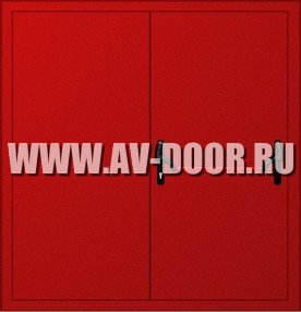 Дверь противопожарная двустворчатая глухая с антипаникой красная ДМП-2Г
