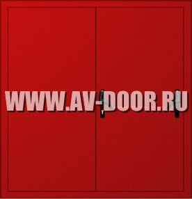 Дверь противопожарная двустворчатая глухая с антипаникой красная ДМП-2Г