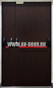 Дверь противопожарная двупольная из МДФ с антипаникой ДМП-2Г