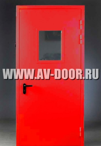 Дверь противопожарная однопольная красная ДМП-1О