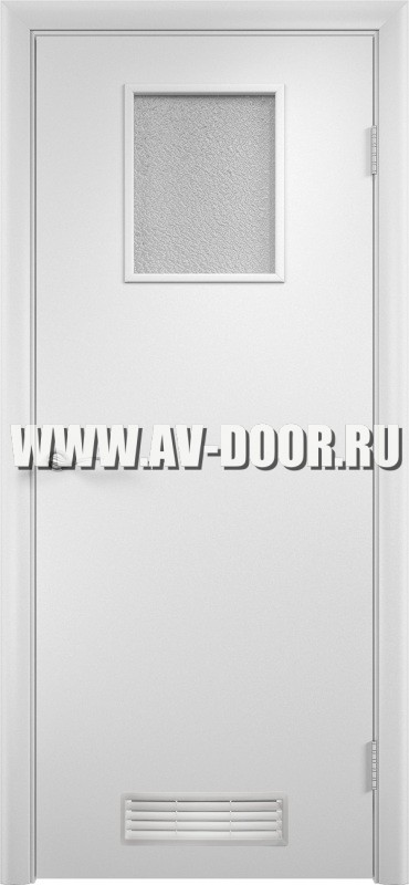 Дверь противопожарная с квадратным стеклом без порога ДМП-1О