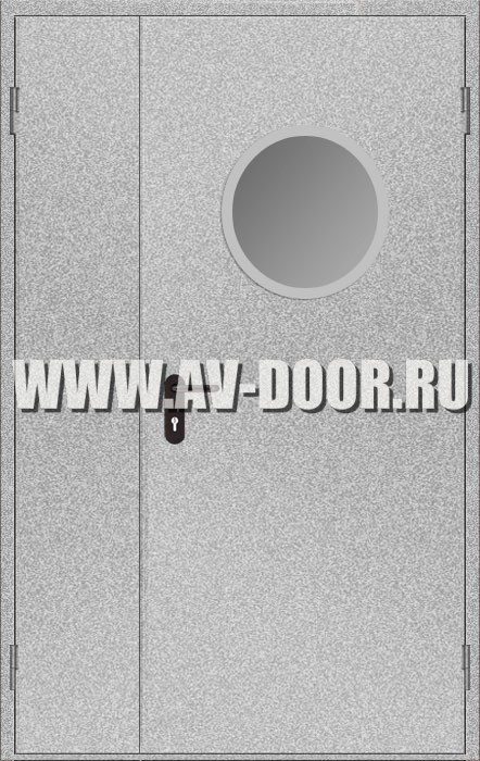 Дверь металлическая противопожарная полуторная с остеклением элюминатор ДМП-1.5O EI-60 