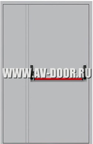 Дверь металлическая противопожарная полуторная глухая с антипаникой ДМП-1.5Г EI-60 