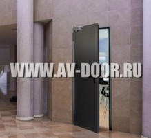 Чёрная противопожарная дверь для кафе