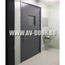 Серая однопольная техническая дверь